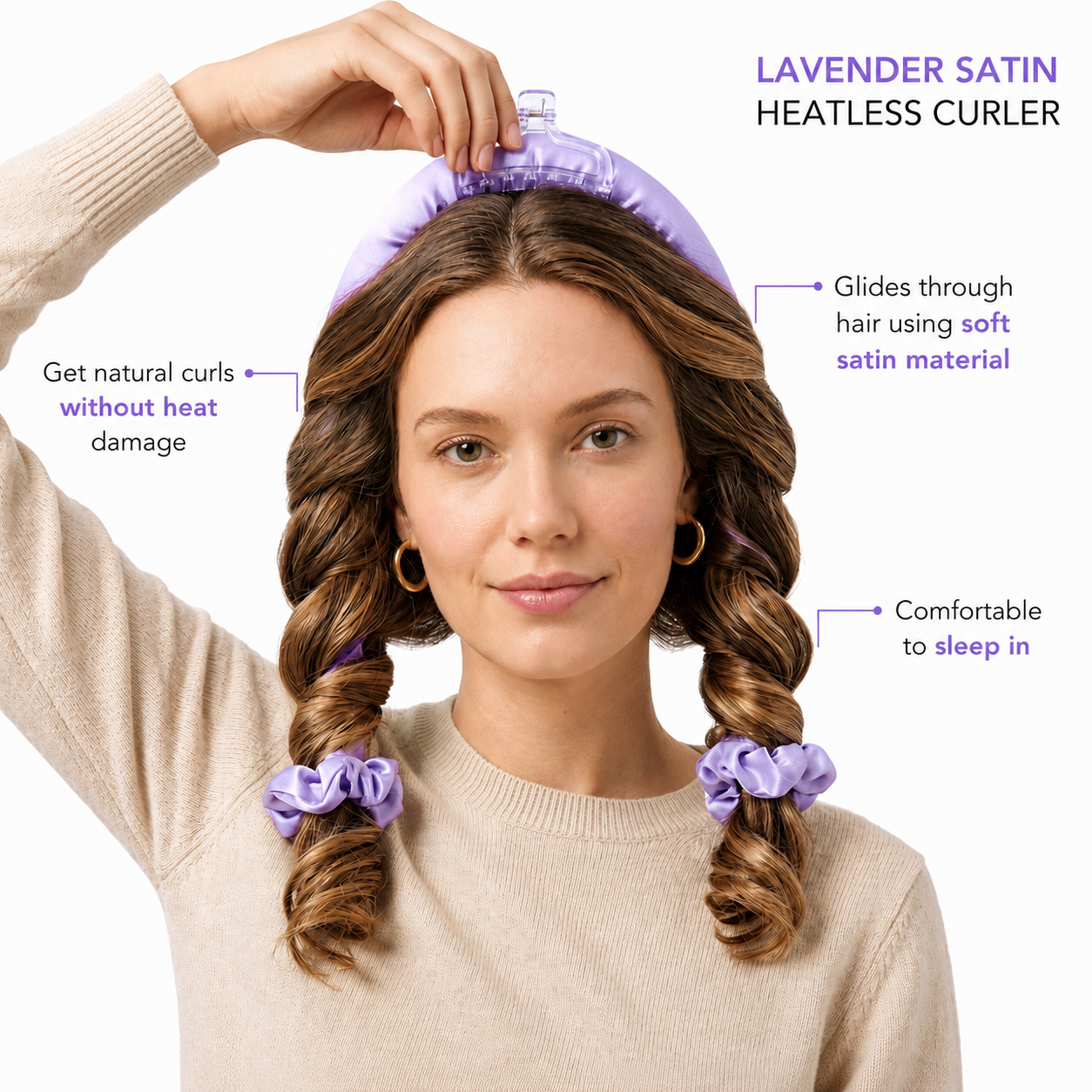 The SoftMorning™ Heatless Overnight Curl Kit